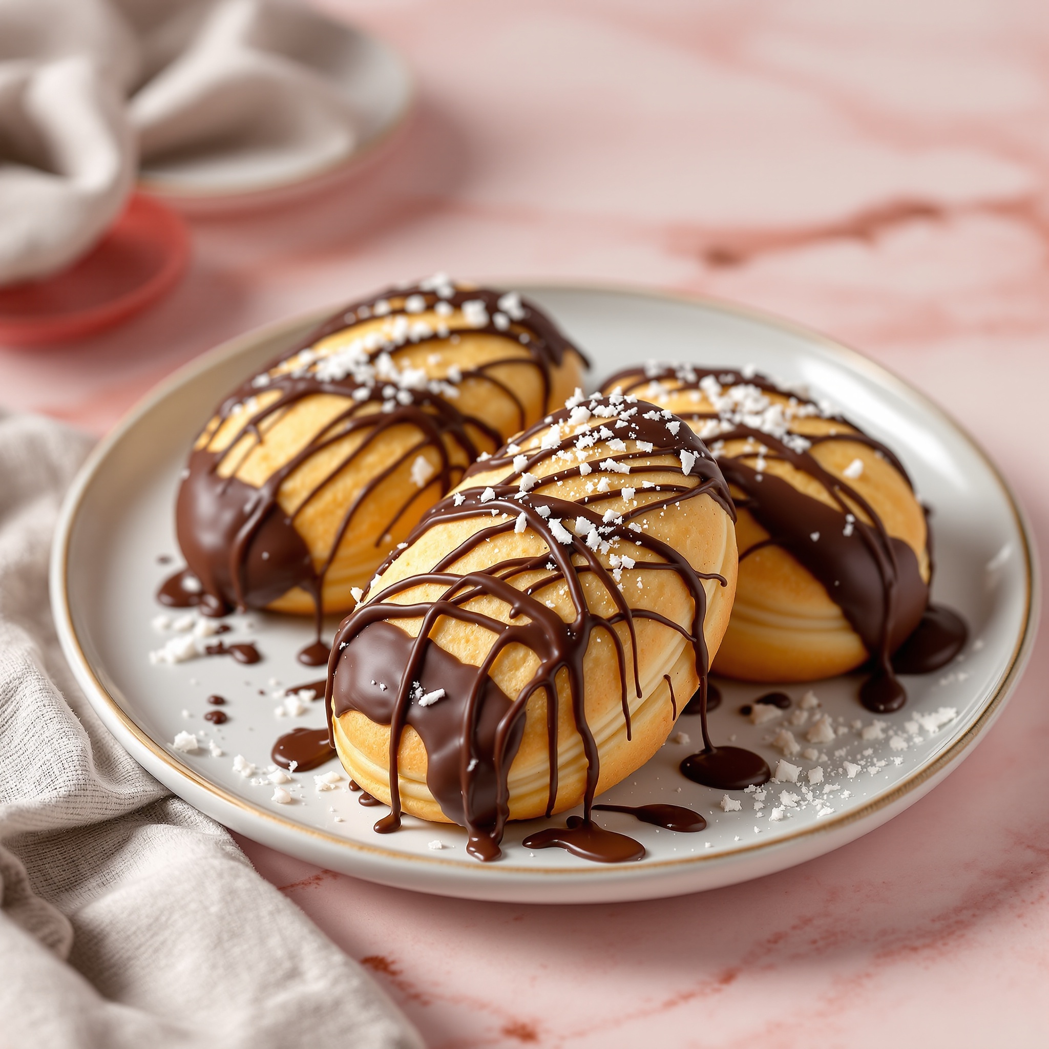 Chocolate covered madeleines